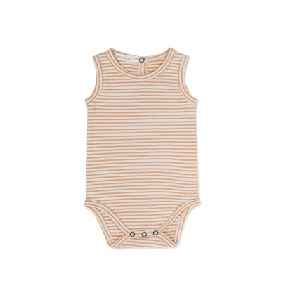 Sleeveless rib body stripes