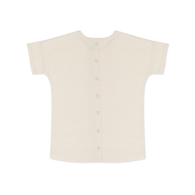 Waffle button-back tee s/s