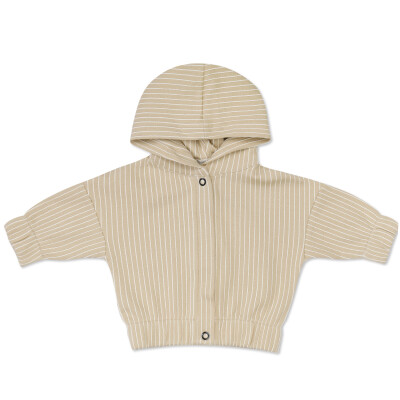 Hooded baby jacket stripes