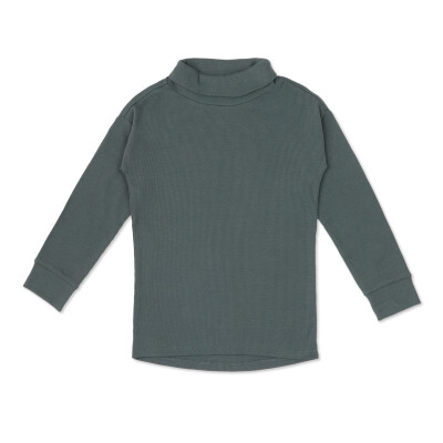 Rib turtleneck top l/s
