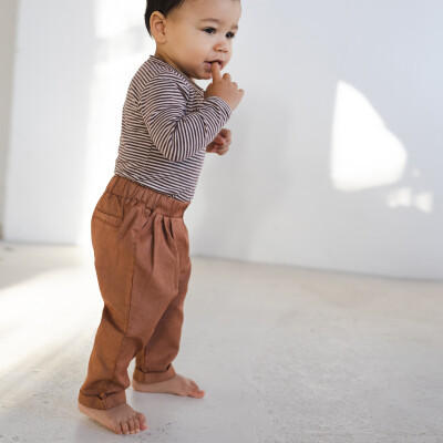 Henley body l/s stripes