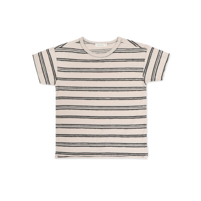 Oversized tee s/s textured stripes