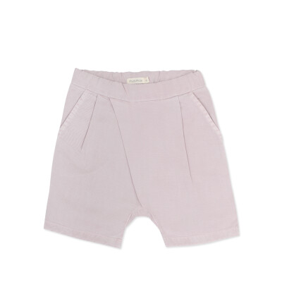 Twill fold-over shorts