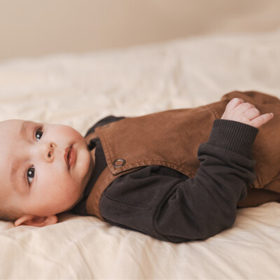 Twill baby dungarees