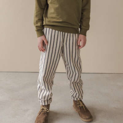 Loose pants slub stripes
