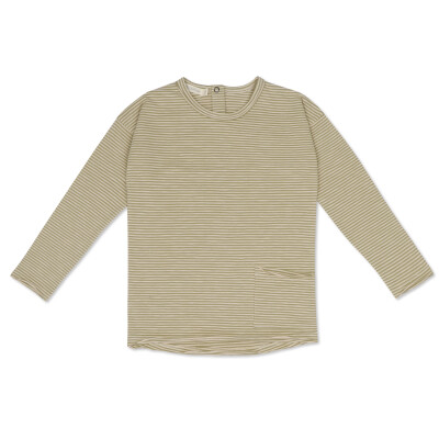 Drop-shoulder top l/s stripes