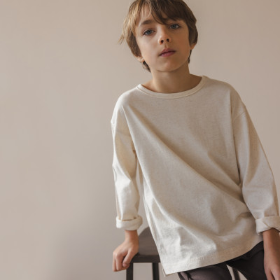Oversized tee l/s linen-blend
