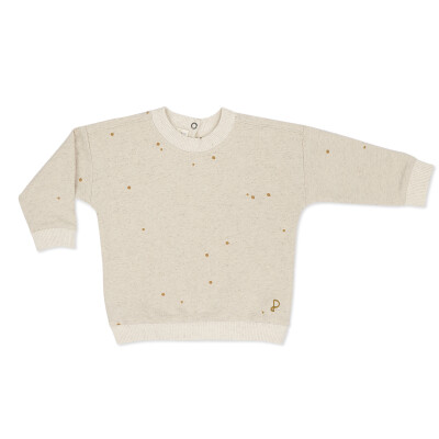 Baby sweater confetti with linen