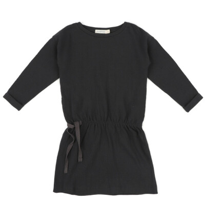 Textured blouson dress l/s