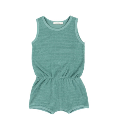 Striped frotté playsuit