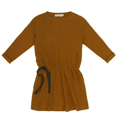 Textured blouson dress l/s