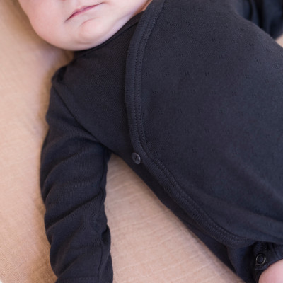 Knotted baby gown pointelle