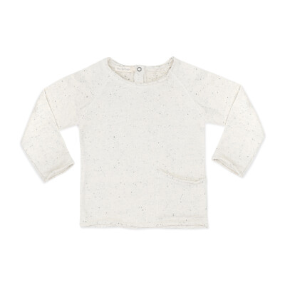 Raw-edged baby sweater speckles