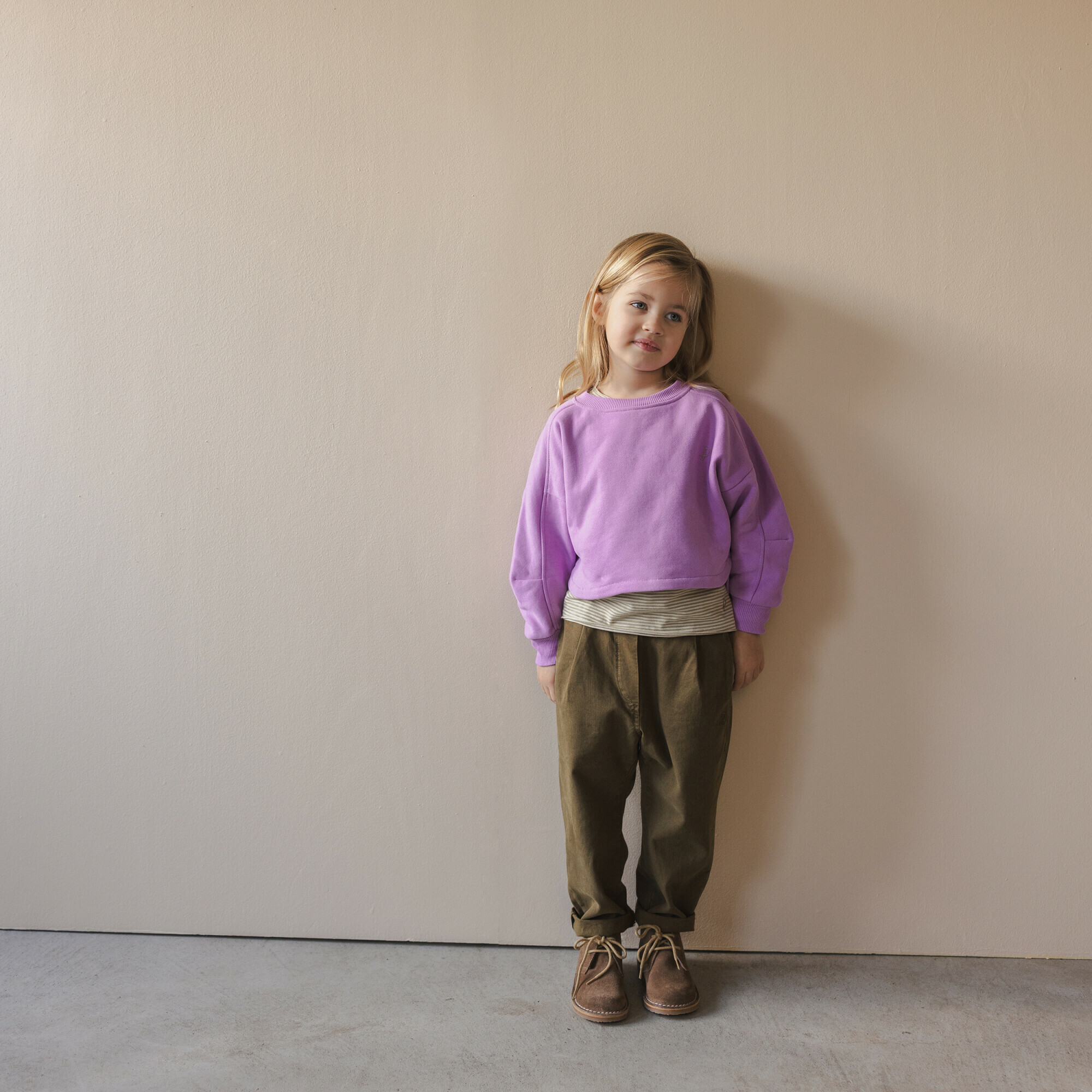 Twill loose pants